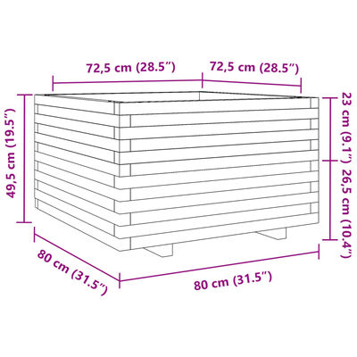 vidaXL Vrtna sadilica 80 x 80 x 49,5 cm od impregnirane borovine