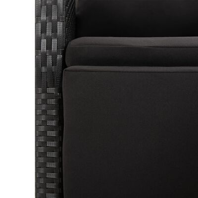 vidaXL 5-dijelni vrtni blagovaonski set s jastucima od poliratana crni