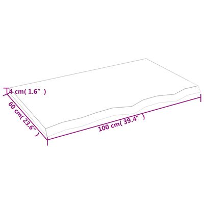 vidaXL Zidna polica tamnosmeđa 100x60x(2-4) cm od obrađene hrastovine