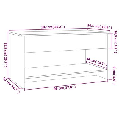 vidaXL Stolić za kavu crni 102 x 50 x 52,5 cm od konstruiranog drva