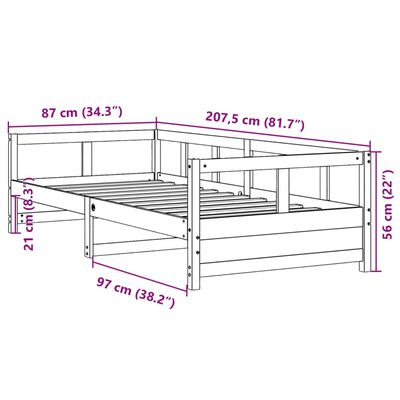 vidaXL Dnevni krevet bez madraca voštano smeđi 80 x 200 cm od borovine