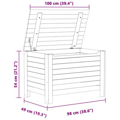 vidaXL Kutija za pohranu s poklopcem RANA bijela 100x49x54 cm borovina