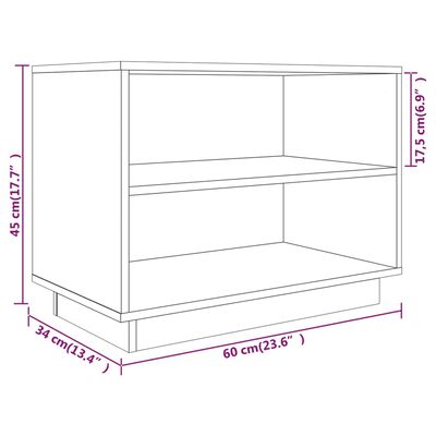 vidaXL Ormarić za cipele boja meda 60 x 34 x 45 cm od masivne borovine