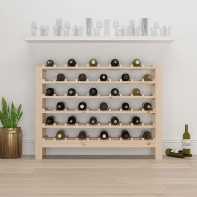 vidaXL Stalak za vino 109,5 x 30 x 82 cm od masivne borovine