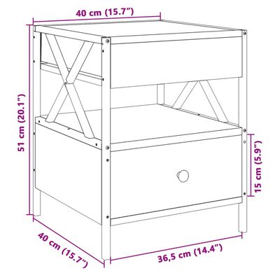 vidaXL Stolić s beskonačnim LED svjetlima boja hrasta 40 x 40 x 51 cm