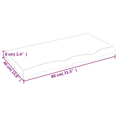 vidaXL Zidna polica tamnosmeđa 80x40x(2-6) cm od obrađene hrastovine