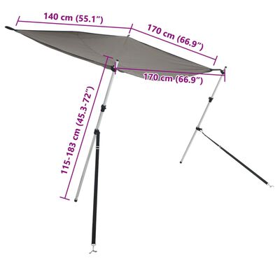 vidaXL Nastavak za sjenilo s vrhom T-oblika 170x170x(115-183) cm