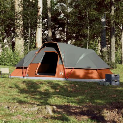 vidaXL Kupolasti obiteljski šator za 9 osoba narančasti vodootporni