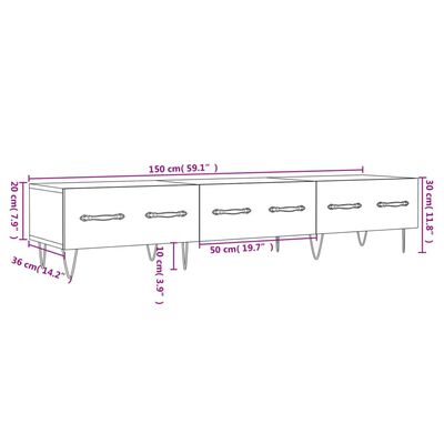 vidaXL TV ormarić crni 150 x 36 x 30 cm od konstruiranog drva