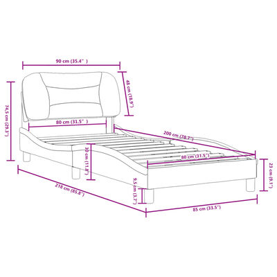 vidaXL Okvir za krevet s uzglavljem plavi 80 x 200 cm od tkanine