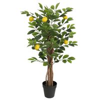 vidaXL Umjetno stablo limuna s 3 debla zeleno 85 cm PP