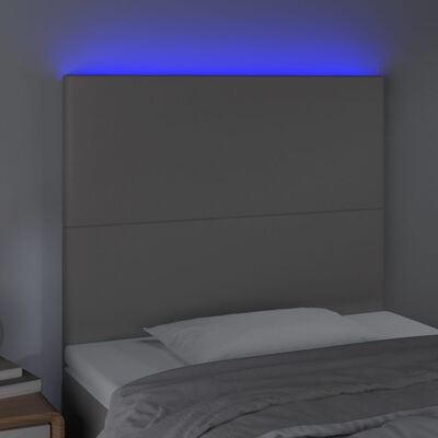 vidaXL LED uzglavlje sivo 80x5x118/128 cm od umjetne kože