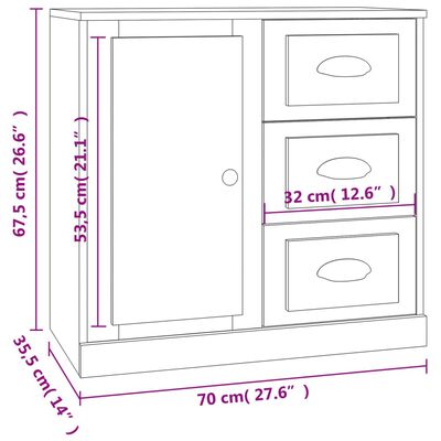 vidaXL Komoda bijela 70 x 35,5 x 67,5 cm od konstruiranog drva