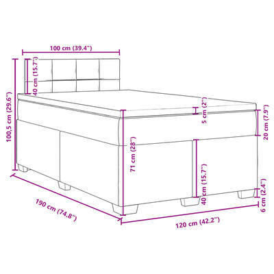 vidaXL Krevet s oprugama i madracem svjetlosivi 120x190 cm baršunasti