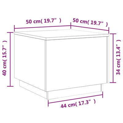 vidaXL Ormarić za uzglavlje LED boja smeđeg hrasta 50x50x40 cm