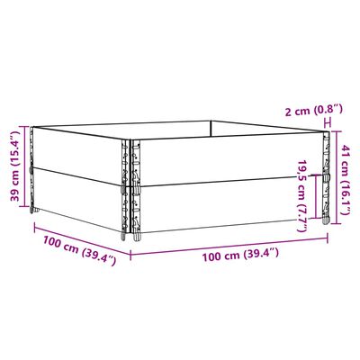 vidaXL Okviri za palete 2 kom crni 100x100 cm od masivne borovine