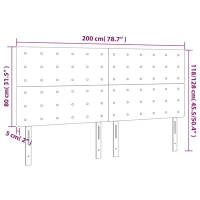 vidaXL Uzglavlje 4 kom bijeli 100x5x78/88 cm od umjetne kože