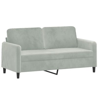 vidaXL 2-dijelni set sofa s jastucima svjetlosivi baršunasti