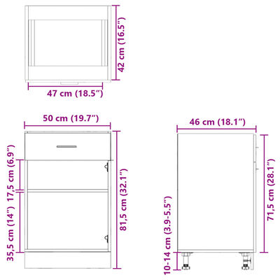 vidaXL Donji ladičar boja hrasta 50 x 46 x 81,5 cm konstruirano drvo