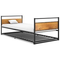 vidaXL Okvir kreveta na razvlačenje crni metalni 90 x 200 cm