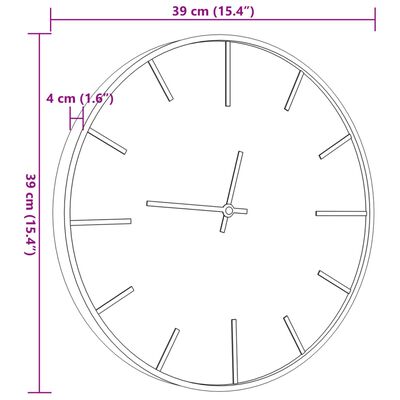 vidaXL Zidni sat smeđi Ø 39 cm od željeza i konstruiranog drva