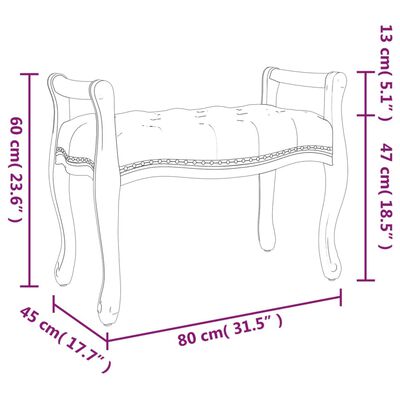 vidaXL Klupa svjetlosiva 80 x 45 x 60 cm baršunasta