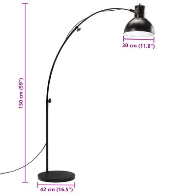 vidaXL Podna svjetiljka 25 W crna 150 cm E27