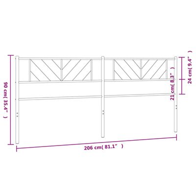 vidaXL Metalno uzglavlje bijelo 200 cm