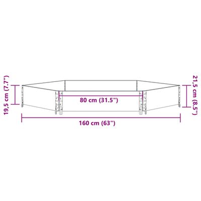 vidaXL Okvir za palete šesterokutni smeđi 160x160 cm masivna borovina