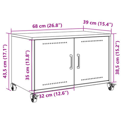 vidaXL TV ormarić antracit 68x39x43,5 cm hladno valjani čelik