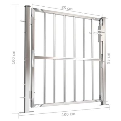 vidaXL Vrtna vrata 100 x 100 cm od nehrđajućeg čelika