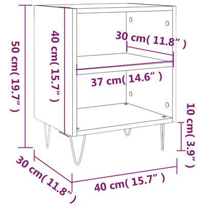 vidaXL Noćni ormarići 2 kom crni 40 x 30 x 50 cm konstruirano drvo