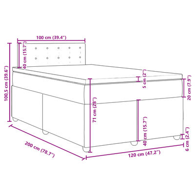 vidaXL Krevet s oprugama i madracem smeđesivi 120 x 200 cm od tkanine