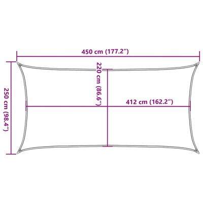 vidaXL Jedro protiv sunca boje pijeska 4,5x2,5 m poliester Oxford