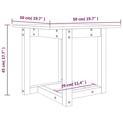 vidaXL Stolić za kavu 50 x 50 x 45 cm od masivne borovine