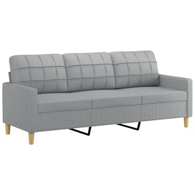 vidaXL 2-dijelni set sofa s jastucima svjetlosivi od tkanine