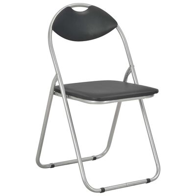 vidaXL Sklopive blagovaonske stolice od umjetne kože 4 kom crne