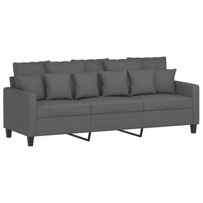 vidaXL 2-dijelni set sofa s jastucima tamnosivi od tkanine