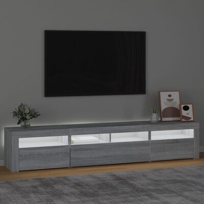 vidaXL TV ormarić s LED svjetlima boja hrasta sonome 210x35x40 cm