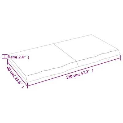 vidaXL Stolna ploča 120x60x(2-6) cm od netretirane masivne hrastovine