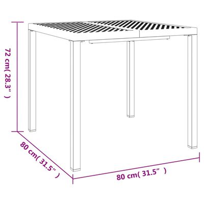 vidaXL Vrtni stol antracit 80 x 80 x 72 cm čelični