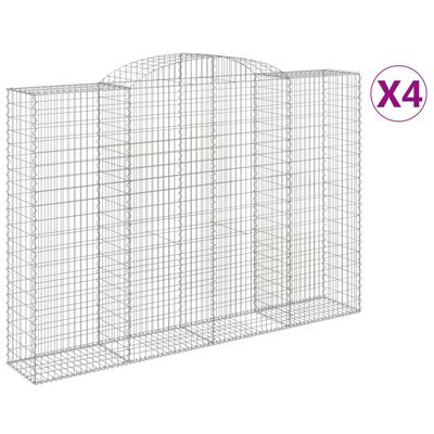 vidaXL Lučne gabionske košare 4 kom 300x50x200/220cm pocinčano željezo