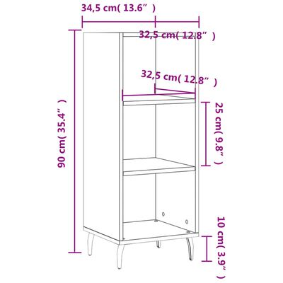 vidaXL Komoda boja hrasta sonome 34,5x32,5x90 cm konstruirano drvo