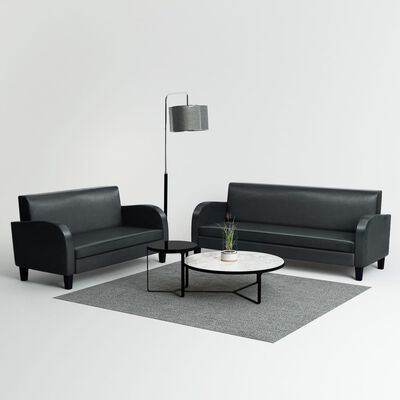 vidaXL 2-dijelni set sofa od umjetne kože crni