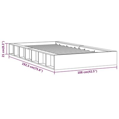 vidaXL Okvir za krevet bijeli 90x190 cm 3FT jednokrevetni masivno drvo