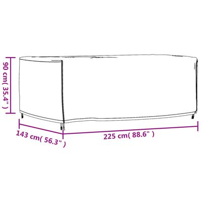 vidaXL Navlaka za vrtni namještaj crna 225x143x90 cm vodootporna 420D