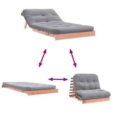 vidaXL Futon na razvlačenje s madracem 100x206x11 cm masivna duglazija