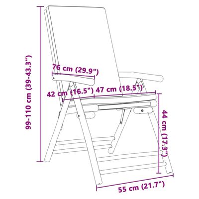 vidaXL 3-dijelni sklopivi bistro set s tamnosivim jastucima bambus