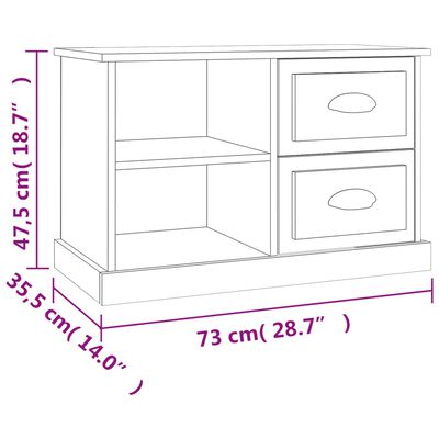 vidaXL TV ormarić sjajni bijeli 73x35,5x47,5 cm od konstruiranog drva