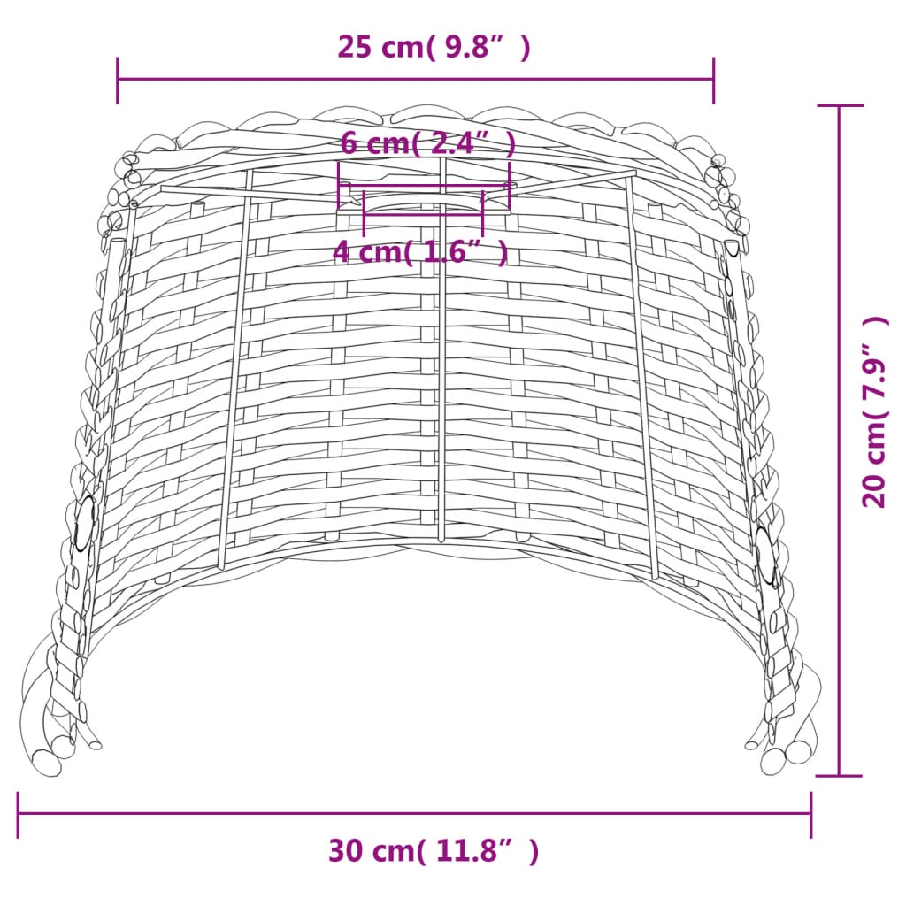 vidaXL Sjenilo za stropnu svjetiljku bijelo Ø30x20 cm od pruća